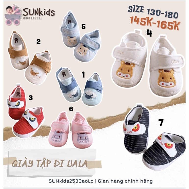 Giày tập đi Uala Rogo - siêu mềm - siêu nhẹ - đế cao su non chống trơn trượt