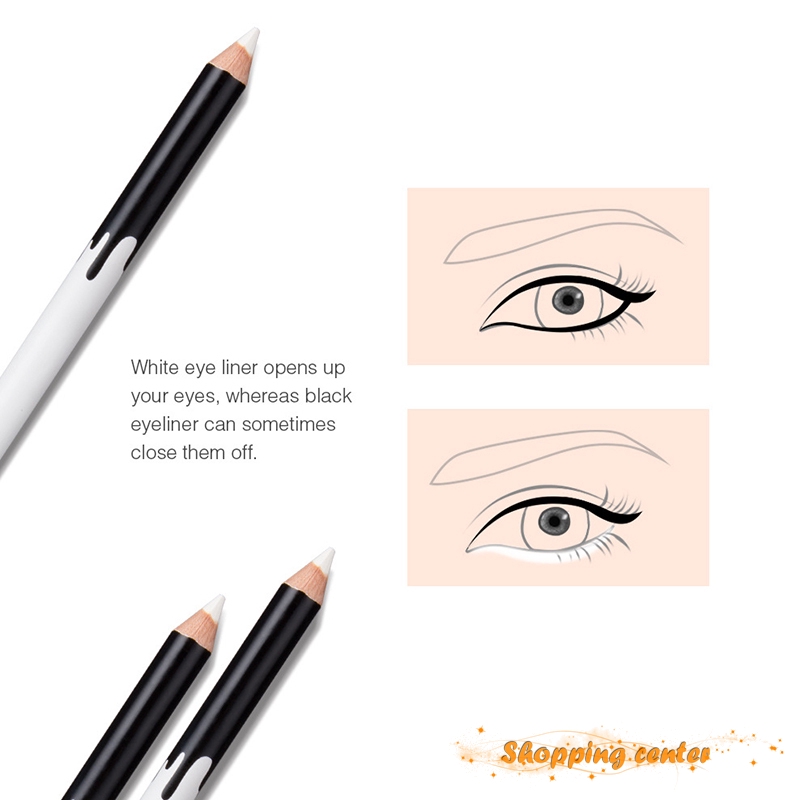 [Hàng mới về] Bút chì kẻ mắt màu trắng dễ vẽ trang điểm mượt mà làm sáng mắt chống thấm nước | BigBuy360 - bigbuy360.vn