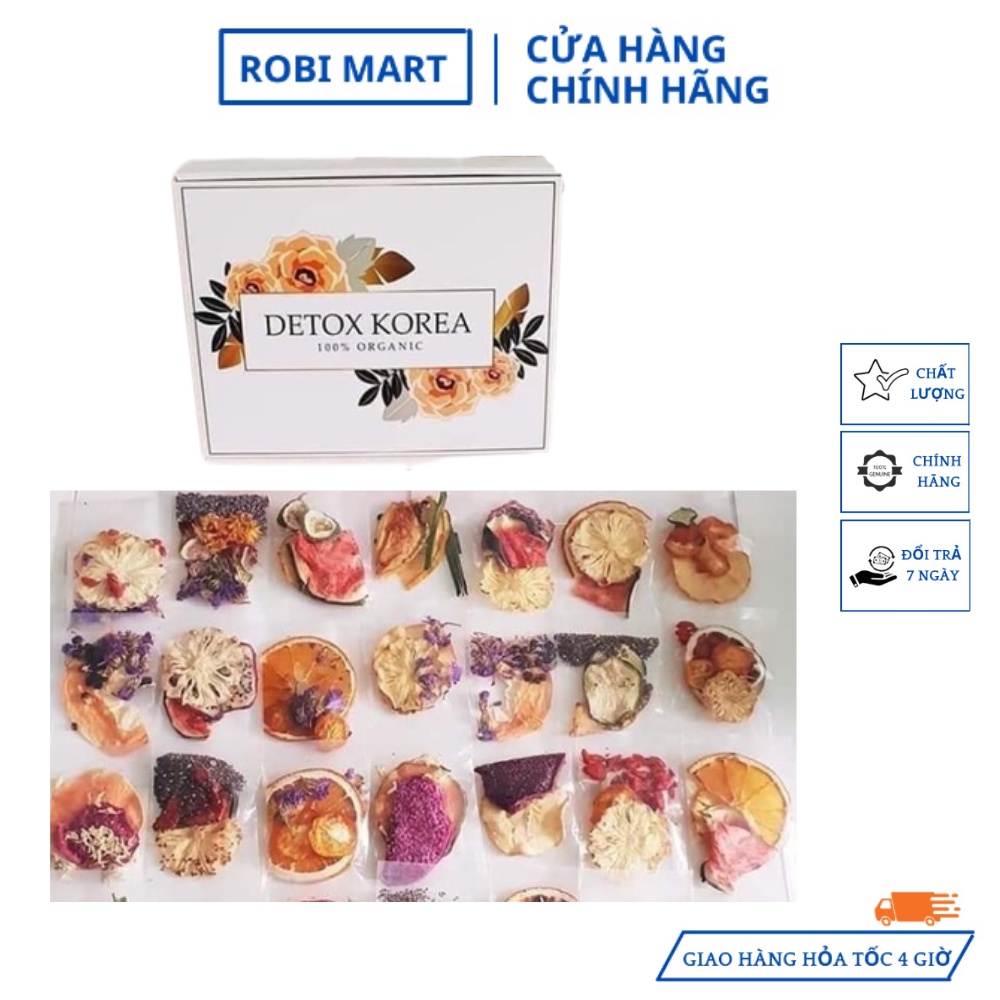 Trà detox hoa quả sấy lạnh ROBIMART set 30 gói - Tặng bình pongdang nhựa cao cấp 1 lít