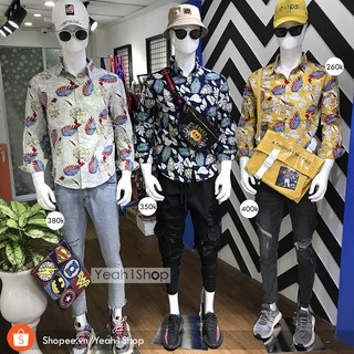 [Yeah1Shop]- Áo sơ mi hoạ tiết chiếc lá ( M,L,XL)