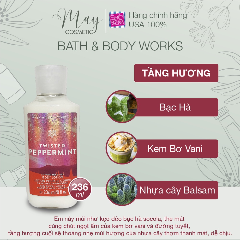 Body Lotion Bath & Body Works Ngon Bổ Rẻ - Siêu Dưỡng Ẩm, Mềm Mịn Da 236ml By May Shop