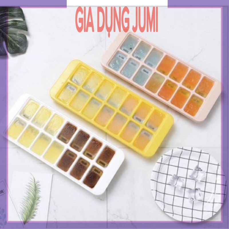 Khay Làm Đá Làm Thạch 14 Viên Nhựa Dẻo Siêu Bền