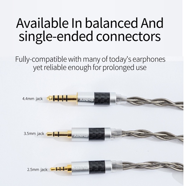 Dây Cáp Tai Nghe Thay Thế 4 Lõi Đồng Mạ Bạc 2.5mm 3.5mm 4.4mm Sang MMCX 0.78mm 2Pin QDC TFZ HIFI