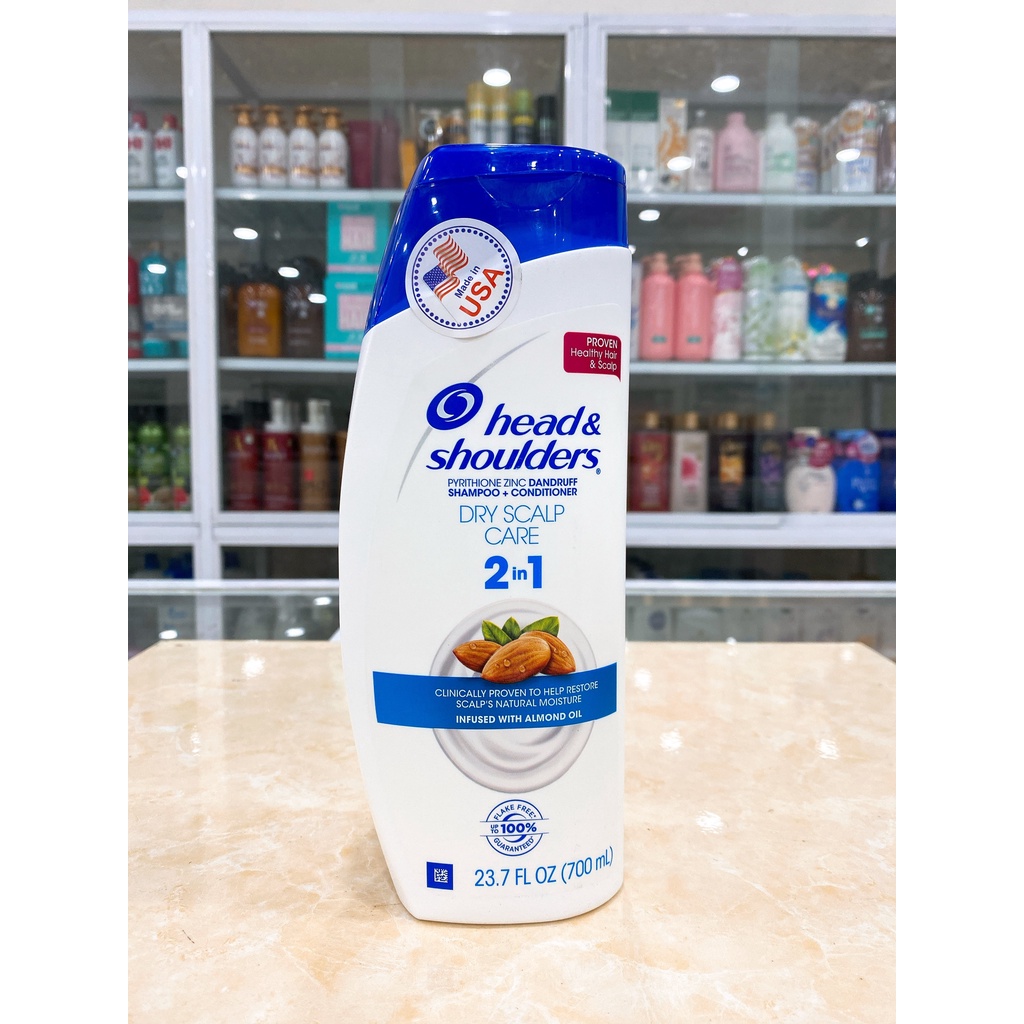 Dầu Gội Xả 2in1 Head &amp; Shoulders Shampoo &amp; Conditioner Dry Scalp Care USA 700ml