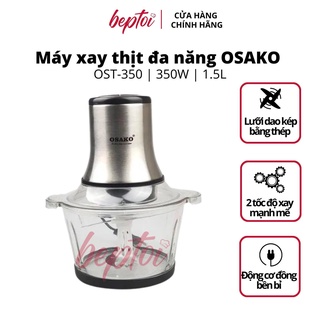 Máy xay đa năng Osako, máy xay thịt cối thuỷ tinh công suất 350W, lưỡi dao kép OST-350