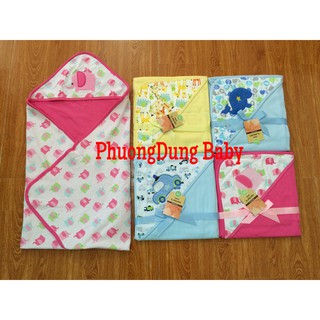 Chăn Ủ cotton có mũ 2 lớp