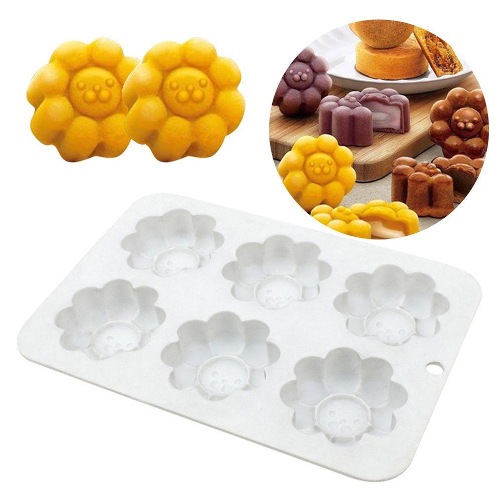 CONOPERY Khuôn Làm Bánh Mousse / Chocolate Hình Sư Tử / Hoa 3D Có 6 Ngăn Tiện Lợi