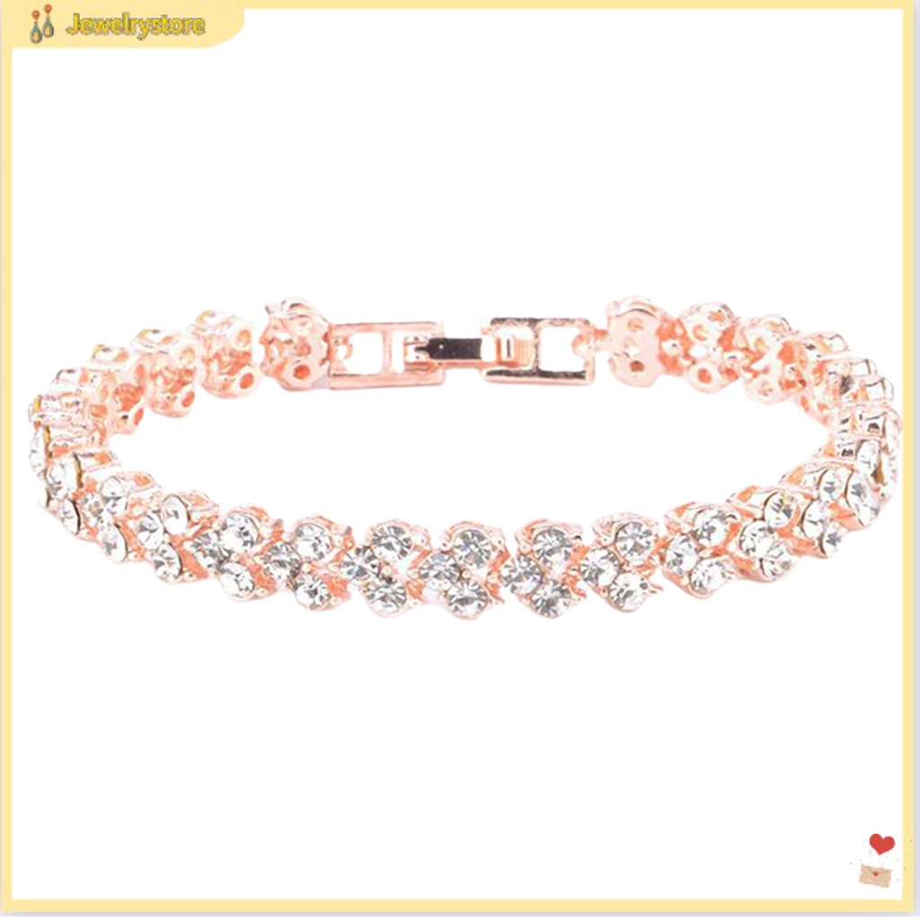 Vòng đeo tay đính đá zircon kiểu khối sang trọng thời trang dành cho nữ