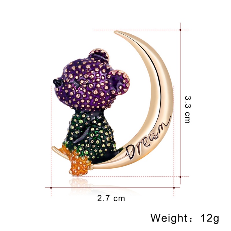 Ghim Cài Áo Hợp Kim Hình Gấu Hoạt Hình Sáng Tạo Dễ Phối Đồ