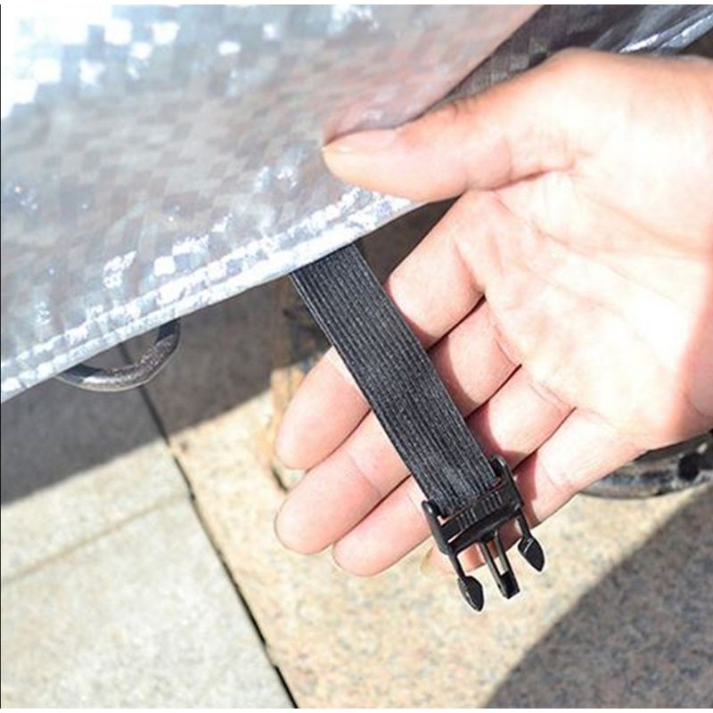 Bạt phủ trùm xe máy 2 tai. Loại dày xịn 2 lớp. Màu bạc phản quang.