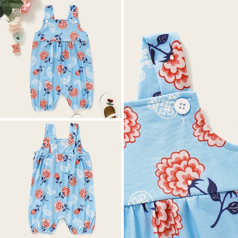 Áo liền quần Mikrdoo in họa tiết hoa thời trang dành cho bé gái