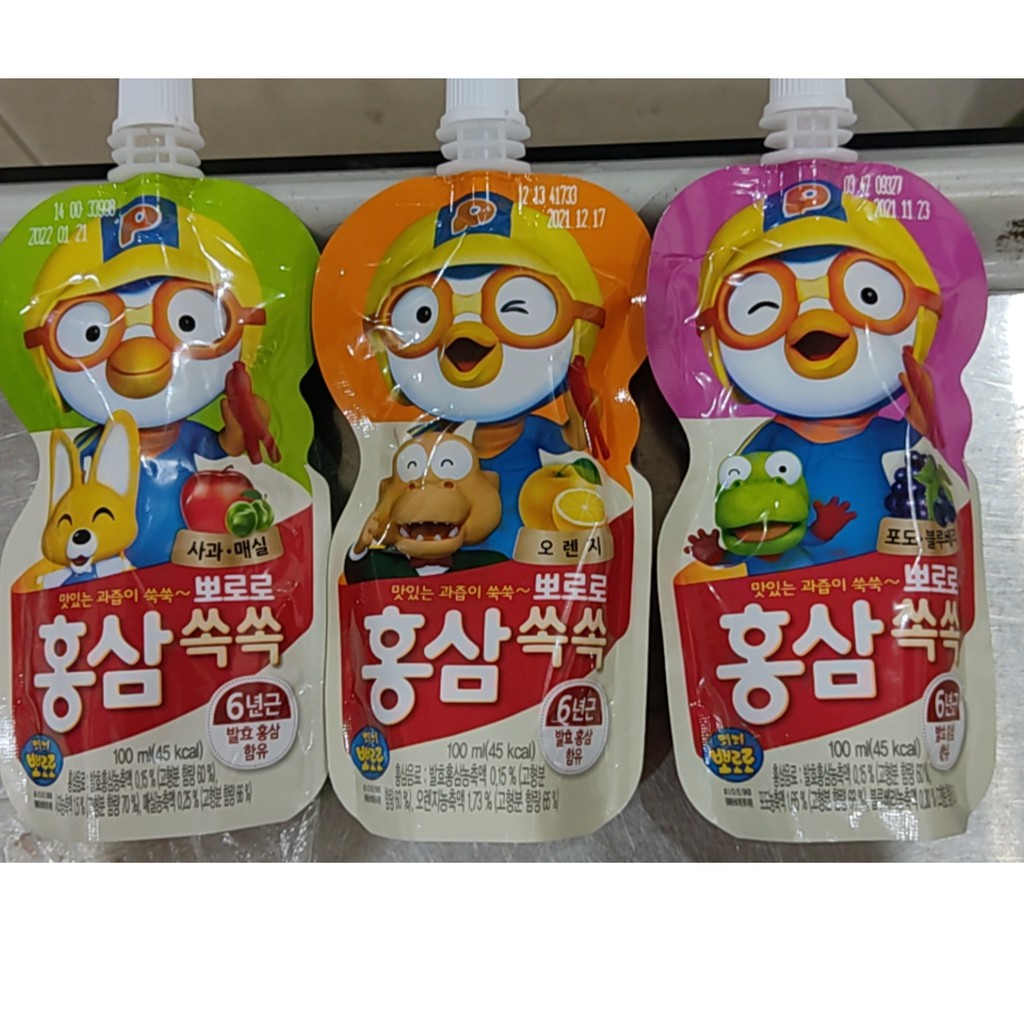 Nước Hồng Sâm Hàn Quốc cho bé PORORO