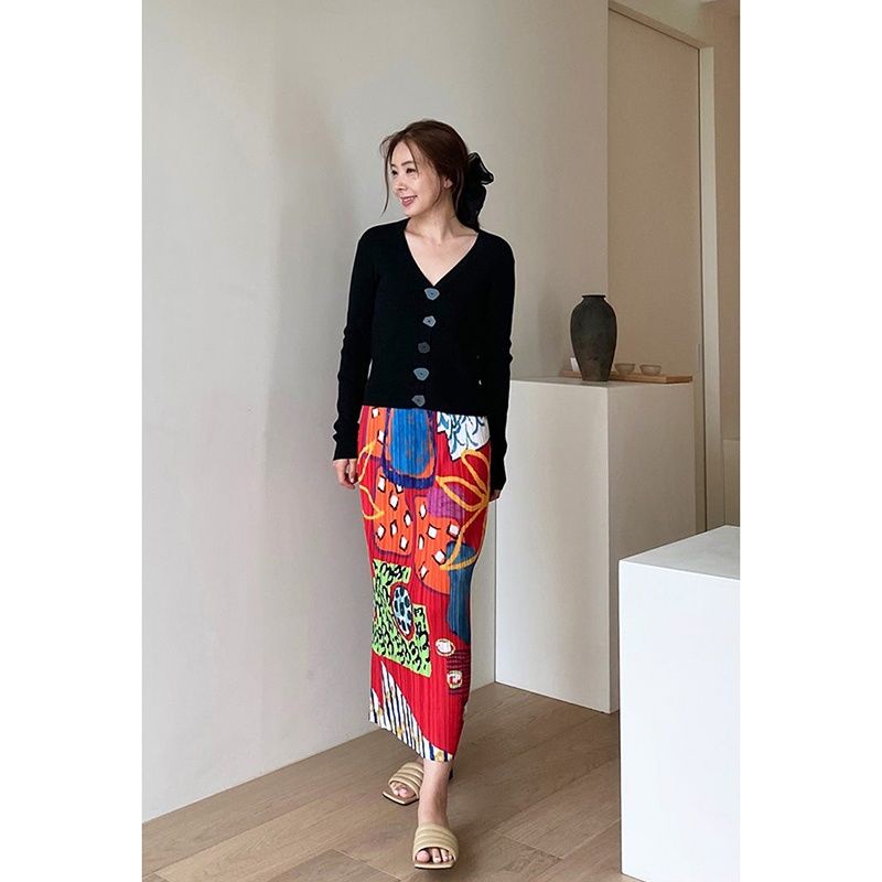 Chân Váy Xếp Ly Mỏng Lưng Cao Không Kẹp Kiểu Mới 2022 Dễ Phối Đồ