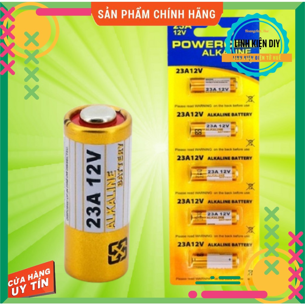 Vỉ 5V Pin 12V 23A 27A Alkaline Cho Remote Rf Remote Cửa Cuốn Điều Khiển Công Tắc Rf Ô Tô Xe Đạp Điện Khóa Xe Máy