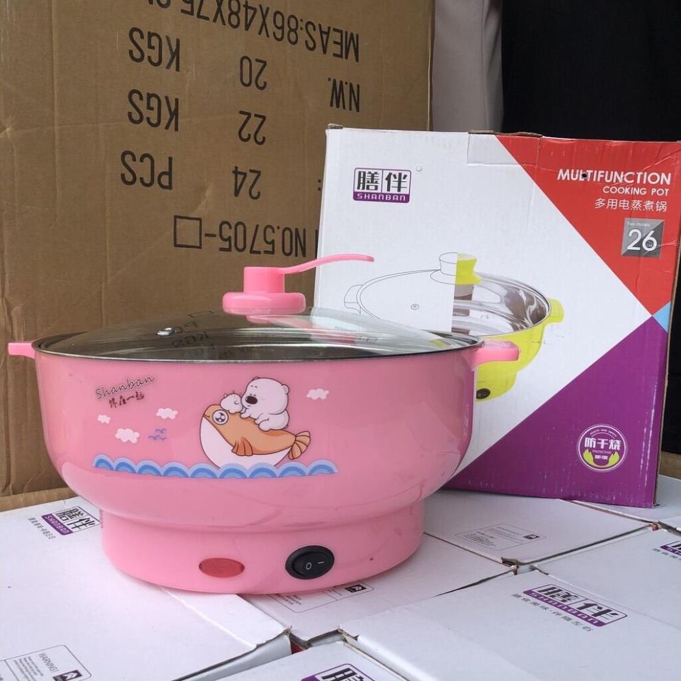 Nồi Nẩu Lẩu Điện COOKING POT SIZE lớn , Nồi Lẩu Đa Năng - Chiên, Xào, Nấu Ăn, Nấu Lẩu Mini