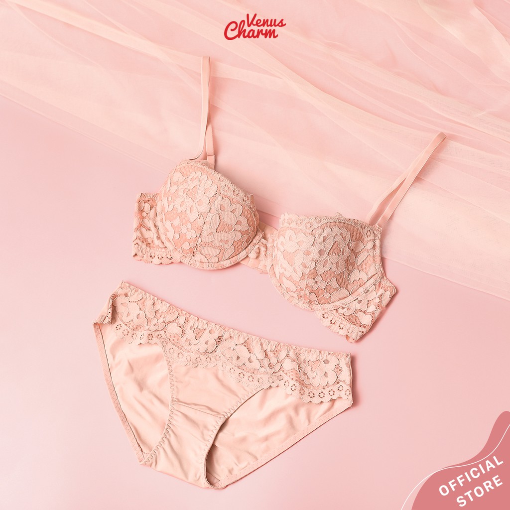 Bộ đồ lót có gọng đệm mỏng Pinkdear hoa hồng Venus Charm