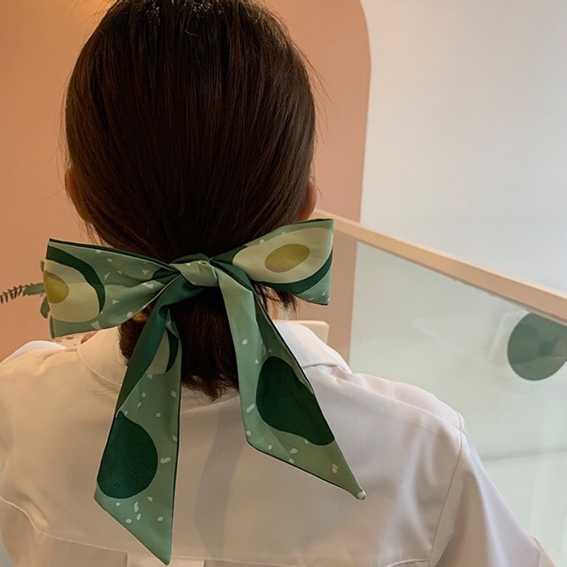 Dây Cột Tóc Ruy Băng Đính Ngọc Trai Hình Trái Cây Phong Cách Hàn Quốc Cho Nữ