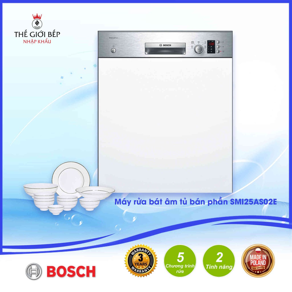 MÁY RỬA CHÉN BÁT ÂM TỦ #BOSCH #SMI25AS02E