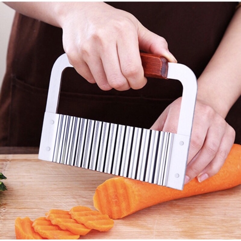 Dao lượn sóng cắt thạch, khoai tây, cà rốt inox cứng, dày dặn inox 304