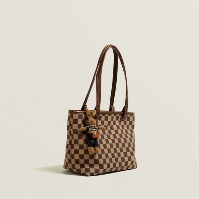 Túi đeo vai cỡ lớn họa tiết kẻ ô thời trang cho nữ