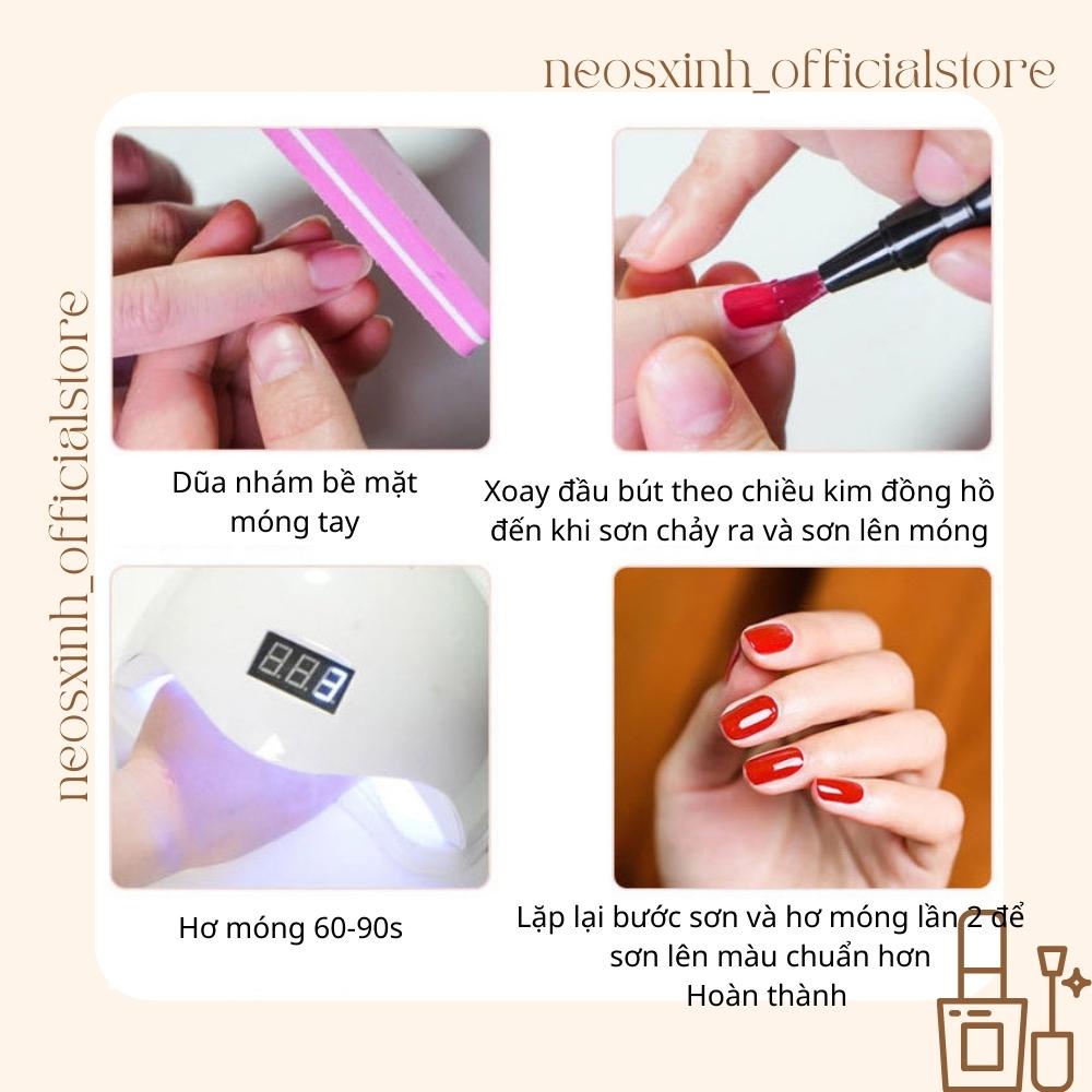 Sơn Móng Tay Bút Gel Cute Gutess - Màu Nude Nâu Tây UV LED - Neosxinh Nails