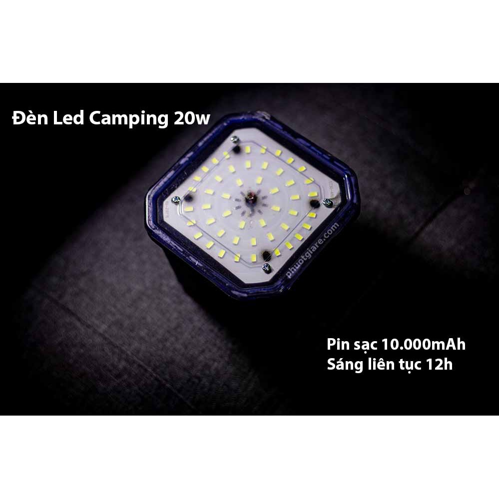 Đèn Led Camping 20w pin sạc 10.000mhA