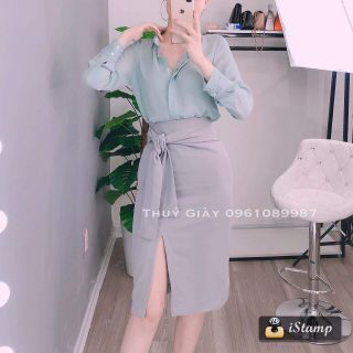 CHÂN VÁY BÚT CHÌ THẮT NƠ