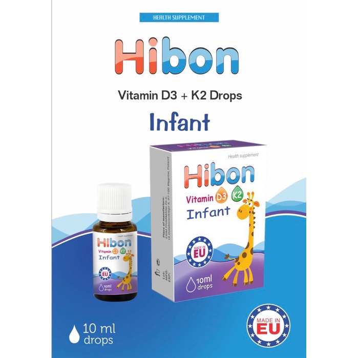 Vitamin D3K2 HIBON bổ sung D3 cho trẻ, tăng hấp thu canxi - nhập khẩu chính hãng