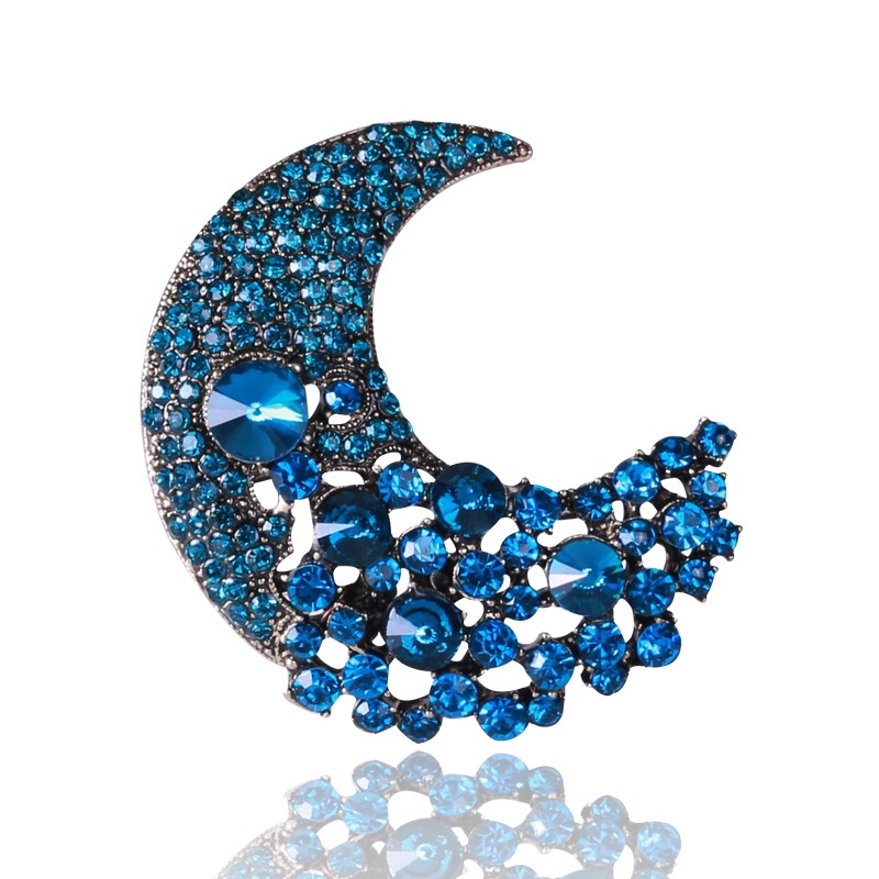 Trâm Cài Áo Hình Mặt Trăng Đính Đá Thời Trang