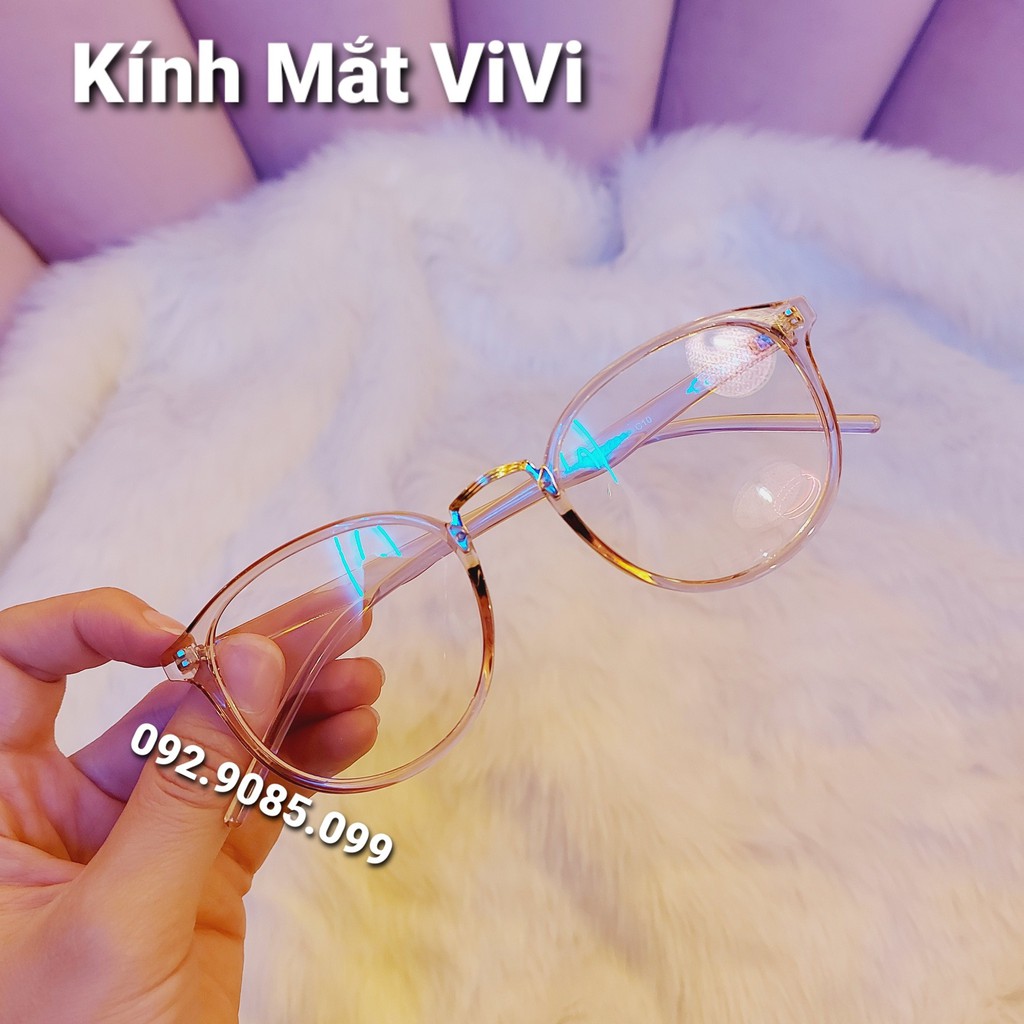 Gọng kính cận tròn V209 gọng dẻo hàn quốc - Kính Mắt ViVi+ Nhận cắt cận viễn loạn