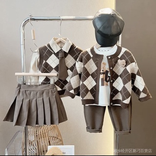 Children's autumn suit 2022 new boys and girls college style shirt vest baby spring and autumn three-piece FOIC