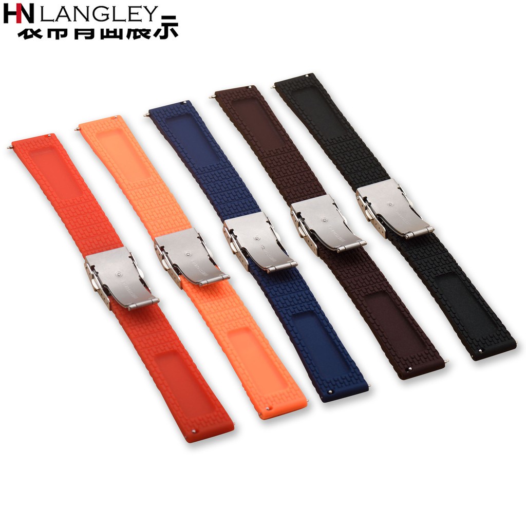 Dây Đeo Đồng Hồ Bằng Cao Su Silicon Mềm Kích Thước 18mm 20mm 22mm 24mm Dành Cho Gear S3 Huawei