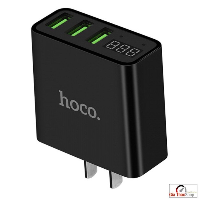 Củ Sạc Nhanh HOCO C15 màn hình LCD 3 cổng USB Cốc sạc HOCO C15 Chính Hãng