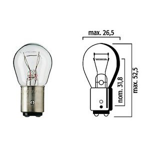BÓNG ĐÈN HẬU/ CẠNH 2 TÓC TRẮNG 21W  FLOSSER SẢN XUẤT GERMANY / EU