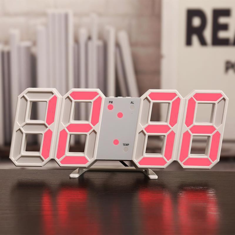 [ Hàng Chính Hãng ] Đồng hồ LED 3D treo tường, để bàn thông minh TN828 Smart Clock Bền Đẹp