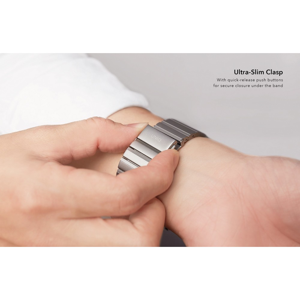 Dây Thép UNIQ Strova dành cho Apple Watch Steel Link Band 45/ 44/42MM