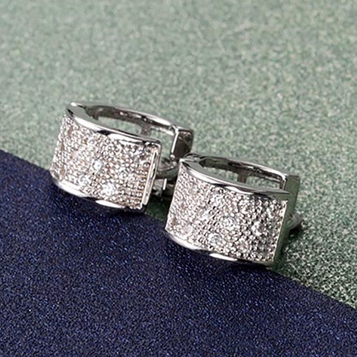 Đôi khuyên tai bạc 925 đính đá thời trang cho nữ