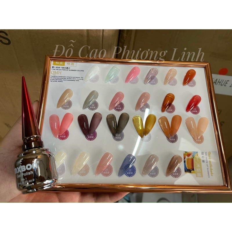 Sơn thạch Mxbon sét 24 màu, (tặng khung và móng ) sơn gel thạch chính hãng
