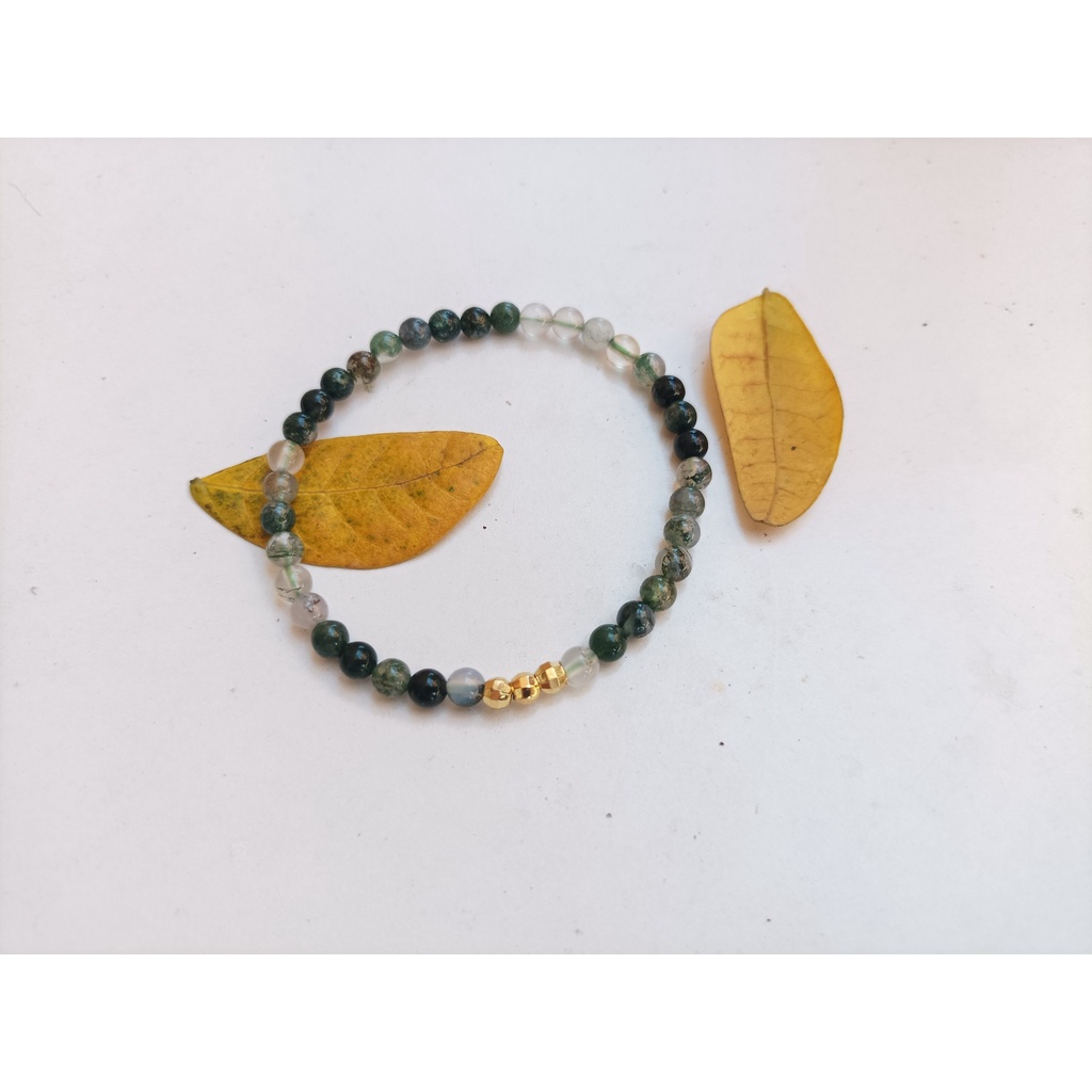 Vòng Tay Chuỗi Mã Não Rêu 4ly - Moss Agate Bracelet