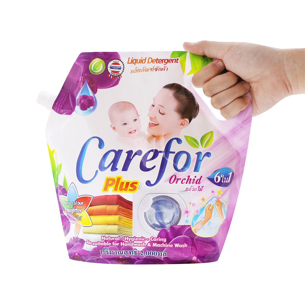 Nước Giặt Xả Đậm Đặc Hương Hoa Hồng Carefor Plus 6 in 1 Pink Sweet Túi 2000ml