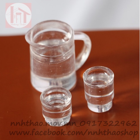 Bộ bình nước trang trí mô hình, dollhouse (tỷ lệ 1:12)