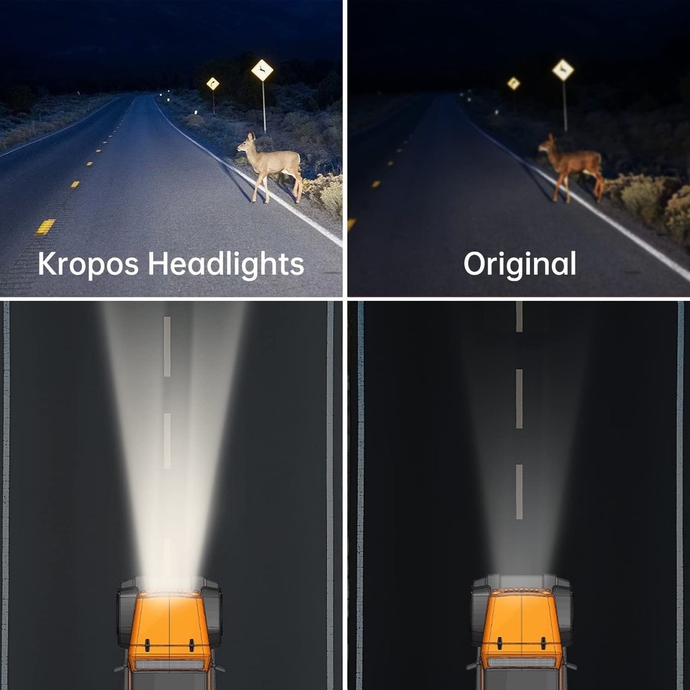 * Hàng Có Sẵn * Đèn Pha Xe Hơi 7 Inch H4 Đèn LED Xe Hơi Vòng Mắt Góc DRL Halo 12V 24V Hi/Lo Tín Hiệu Rẽ Cho JEEP Wrangler JK TJ LJ CJ7 Lada Niva Offroad Beetle