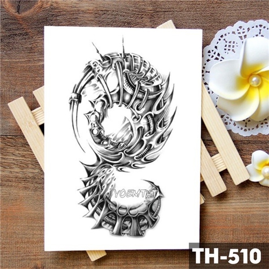 Hình Xăm Dán Tạm Thời Hình Bò Cạp Màu Đen Chống Nước Trang Trí Nghệ Thuật Cơ Thể Cho Nam