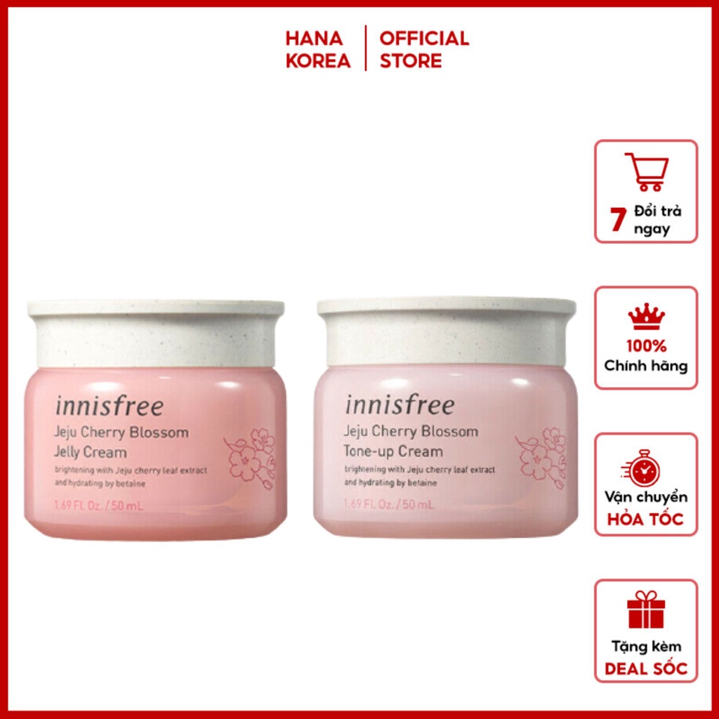 KEM DƯỠNG TRẮNG DA / INNISFREE TONE UP / Kem Dưỡng Trắng Da Nâng Tone Tức Thì Innisfree Jeju Cherry