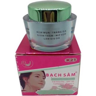 Kem mụn - trắng da - giảm thâm - mờ sẹo bạch sâm k21