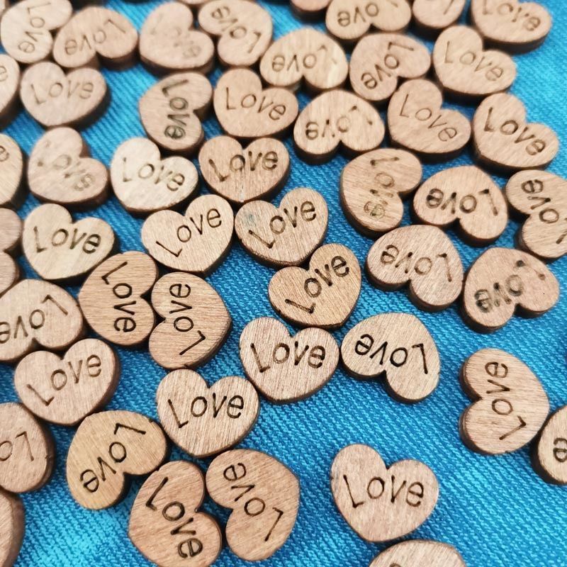 Set 100 Nút Gỗ Hình Trái Tim 14mm Làm Đồ Thủ Công Cho Bé