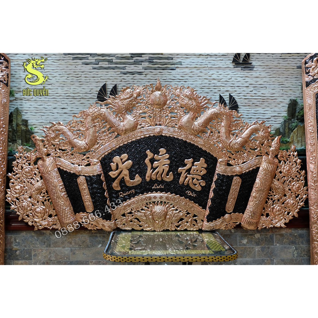 Cuốn Thư Câu Đối Bằng Đồng Đỏ Nền Đen - Hàng Kỹ | BigBuy360 - bigbuy360.vn