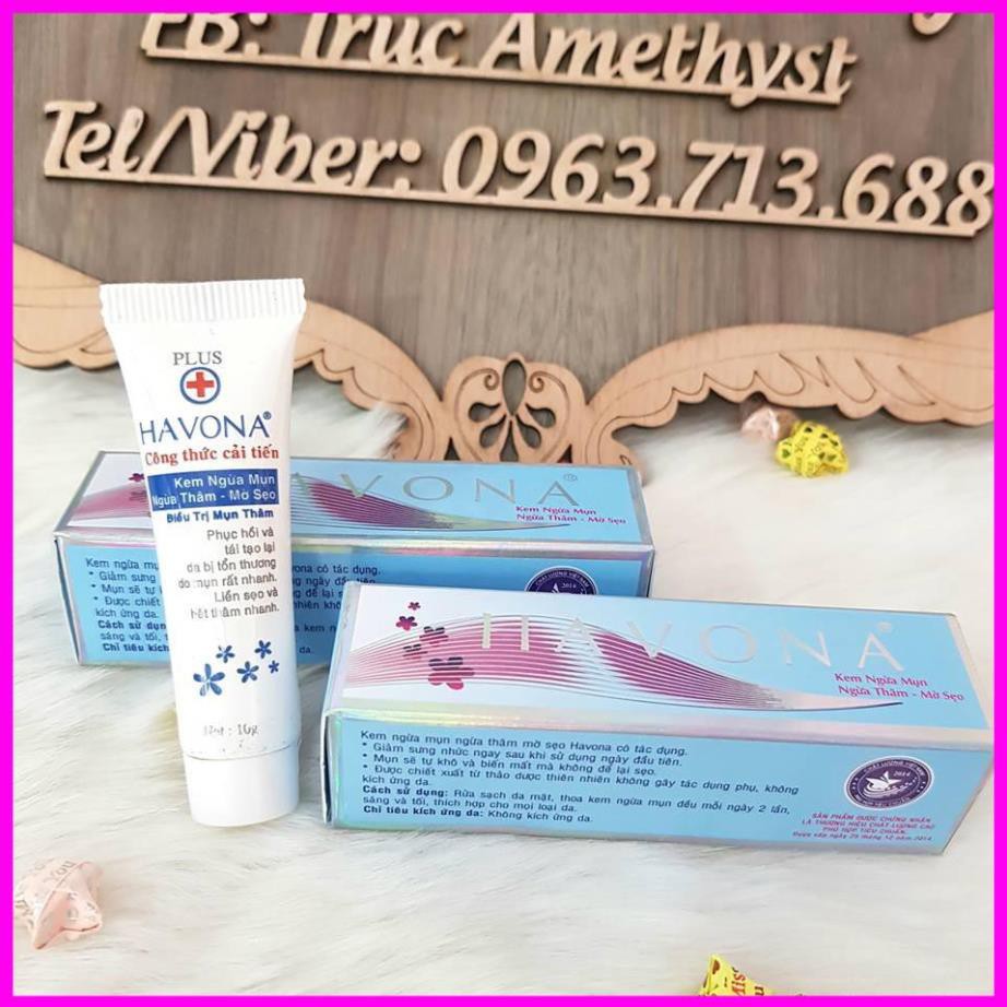 COMBO 3 HỘP KEM NGỪA MỤN THÂM MỜ SẸO HAVONA XANH DƯƠNG