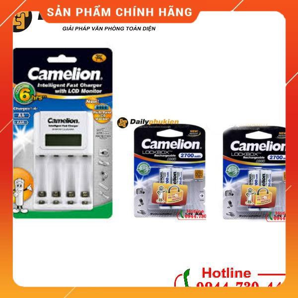 Combo Bộ sạc pin có màn hình + 4 pin sạc AA Camelion dailyphukien