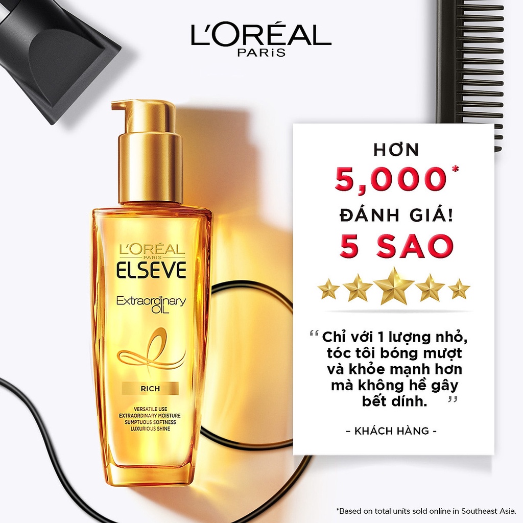 Dầu dưỡng tóc L'Oreal Paris chiết xuất tinh dầu hoa 100ml